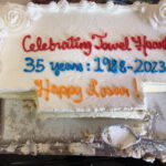 Aangesneden taart Celebrating Jewel Heart 35 years: 1988-2023