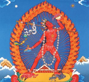 Een foto van een traditionele tanka van VajraYogini.